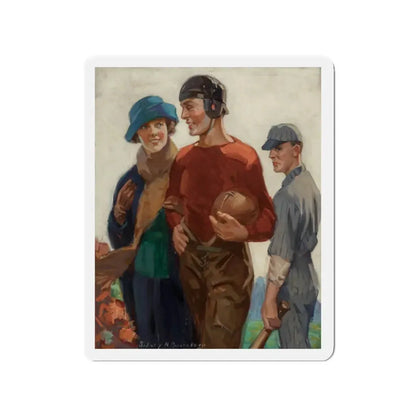 She Made Her Choice, 1930 (Magazine Illustration) Refrigerator Magnet 2 Inch Die-Cut - The Sticker Space