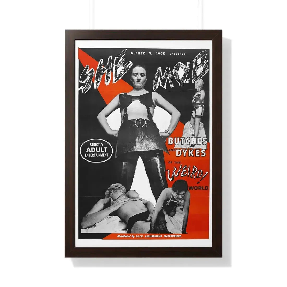 SHE MOB 1968 - Framed Movie Poster 20" x 30" Walnut - The Sticker Space