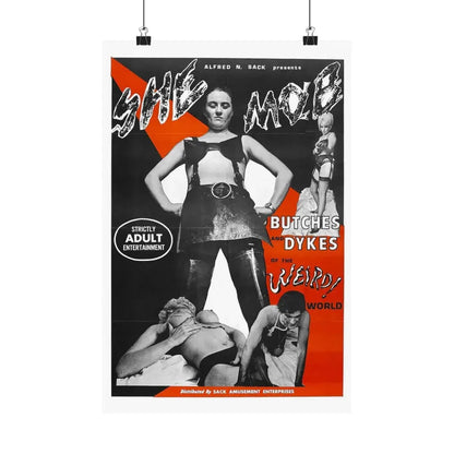 SHE MOB 1968 - Paper Movie Poster 12″ x 18″ Matte - The Sticker Space