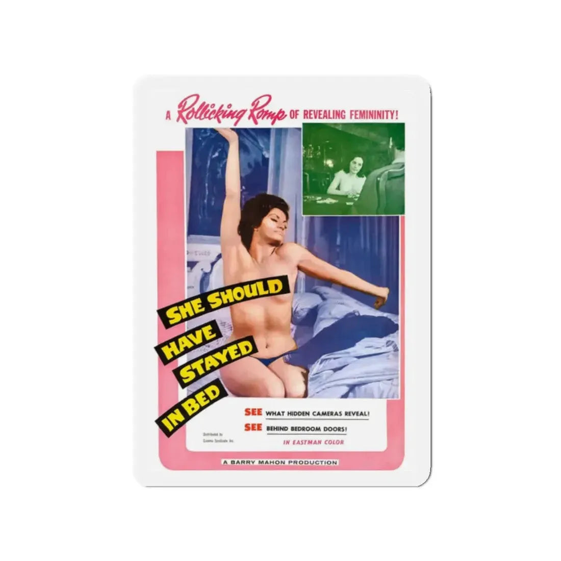 SHE SHOULD HAVE STAYED IN BED 1963 Movie Poster - Refrigerator Magnet 2 Inch - The Sticker Space