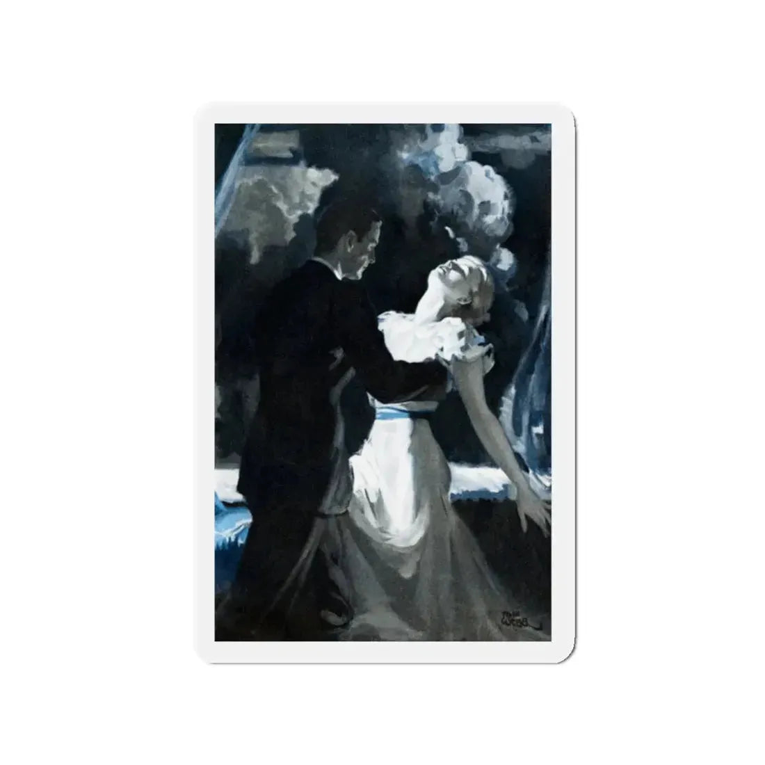 She Swallowed the Dylithium Crystals Again, 1930's (Magazine Illustration) Refrigerator Magnet 2 Inch Die-Cut - The Sticker Space