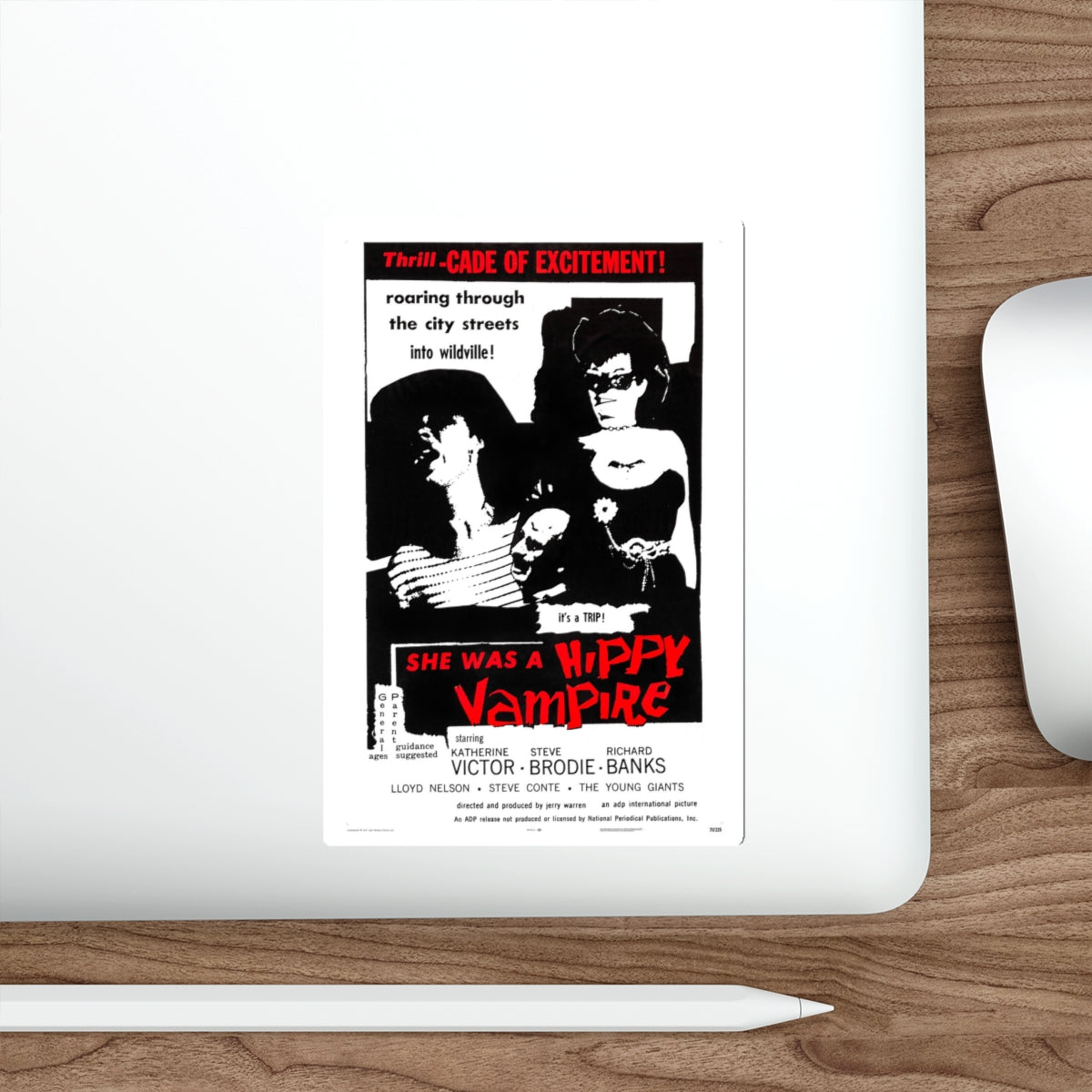 SHE WAS A HIPPY VAMPIRE (THE WILD WILD WORLD OF BATWOMAN) 1966 Movie Poster STICKER Vinyl Die-Cut Decal-The Sticker Space