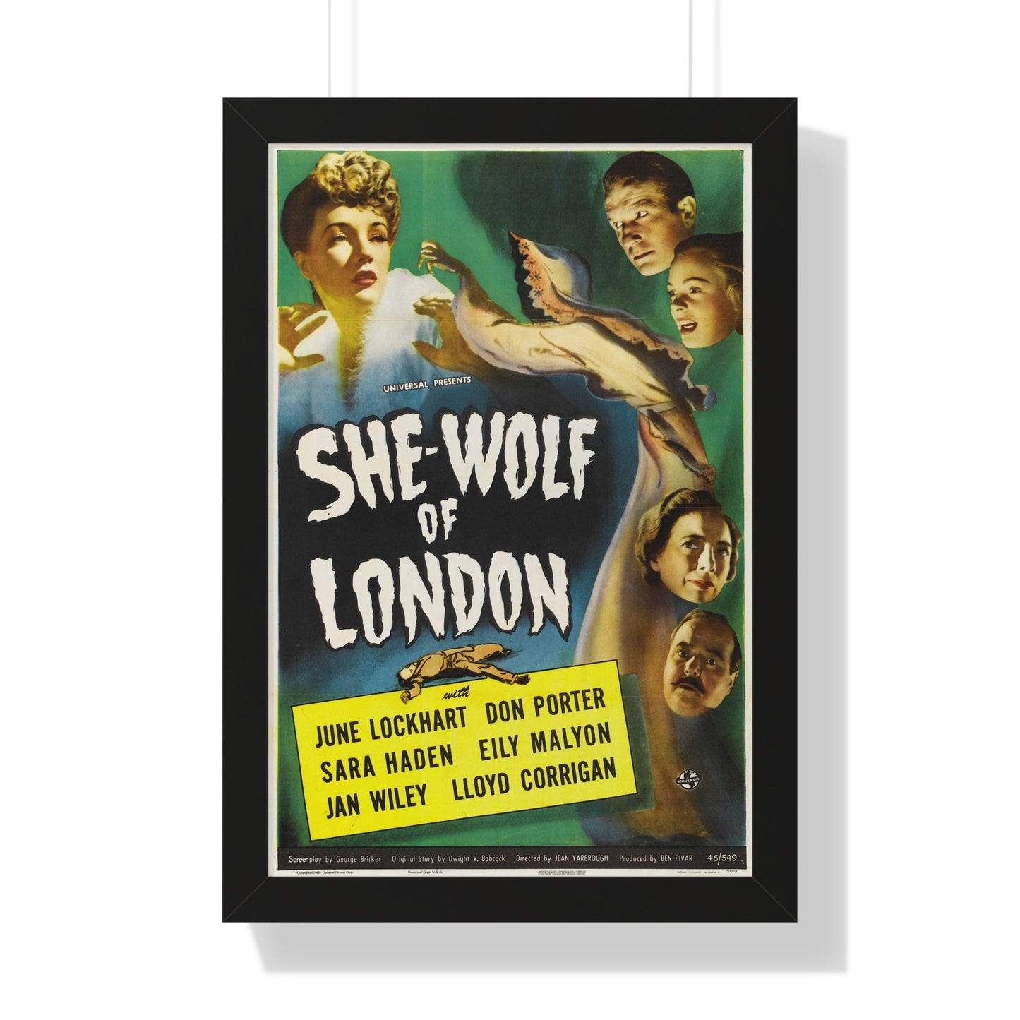 SHE-WOLF OF LONDON 1946 - Framed Movie Poster-16″ x 24″-The Sticker Space