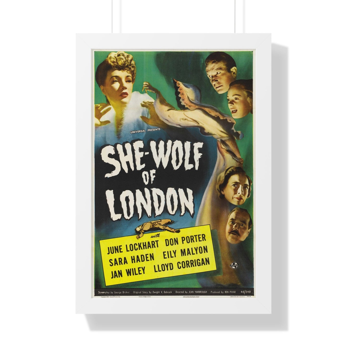 SHE-WOLF OF LONDON 1946 - Framed Movie Poster-16″ x 24″-The Sticker Space