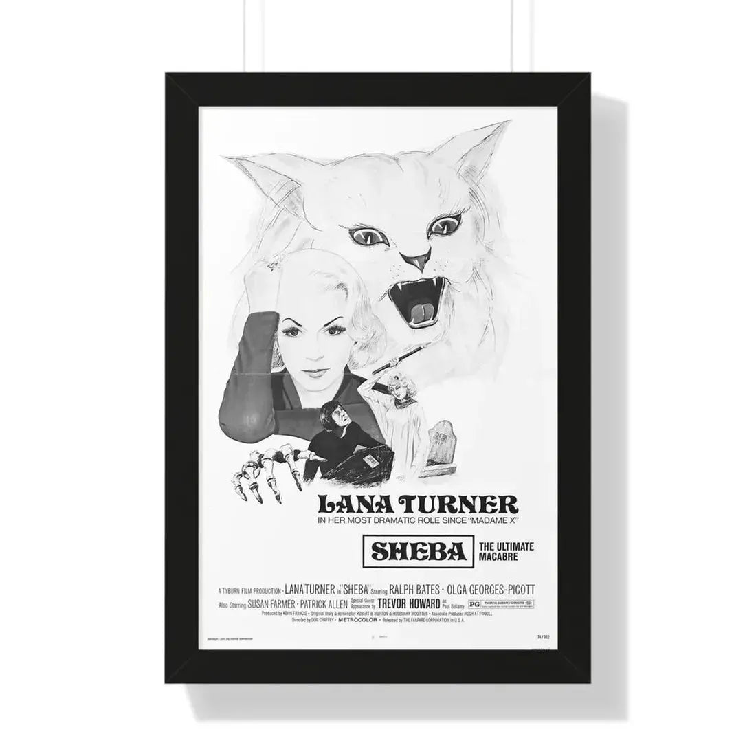 SHEBA (PERSECUTION) 1974 - Framed Movie Poster 16″ x 24″ Black - The Sticker Space