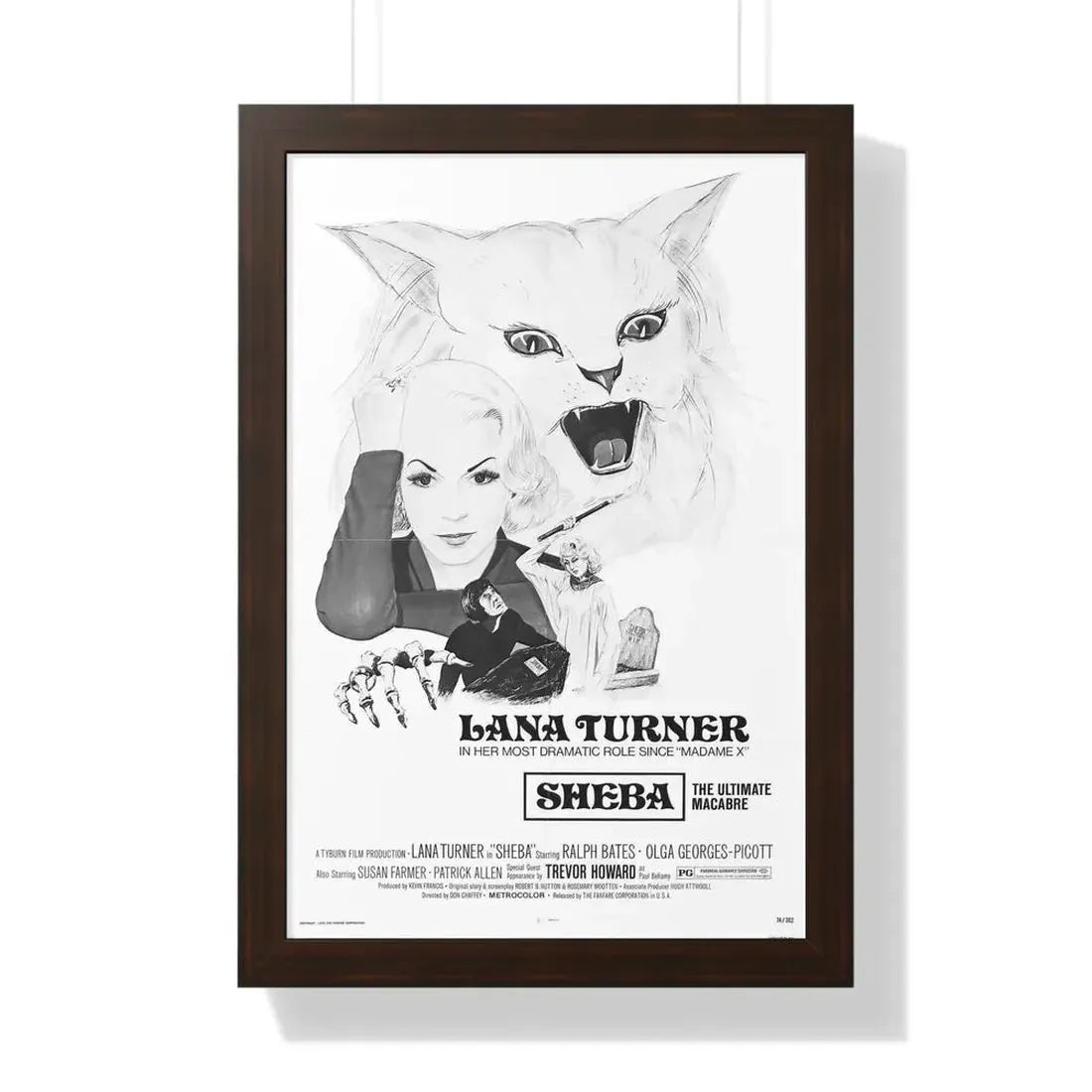 SHEBA (PERSECUTION) 1974 - Framed Movie Poster 16″ x 24″ Walnut - The Sticker Space