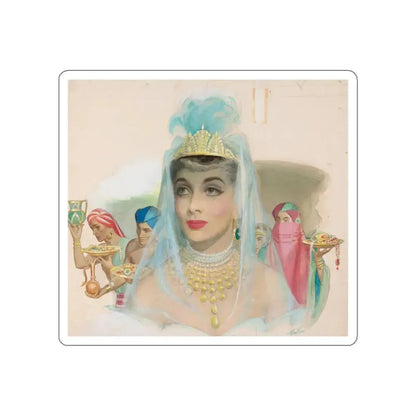 Sheba's Secret, The American Weekly story illustration (Magazine Illustration) STICKER Vinyl Die-Cut Decal White Die-Cut 3 Inch - The Sticker Space