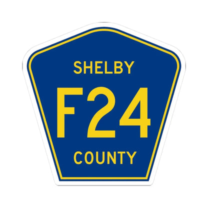 Shelby County Route F24 IA (Iowa) (Road Sign) STICKER Vinyl Kiss-Cut Decal 3 Inch White - The Sticker Space