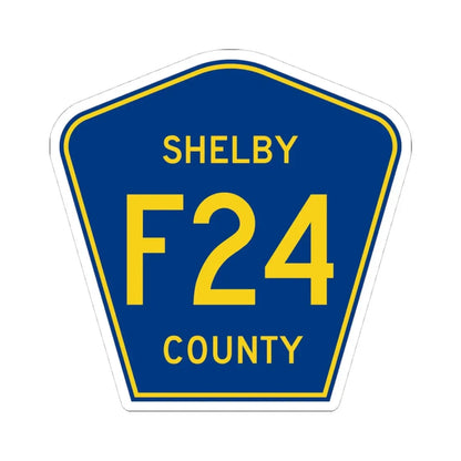 Shelby County Route F24 IA (Iowa) (Road Sign) STICKER Vinyl Kiss-Cut Decal 4 Inch White - The Sticker Space
