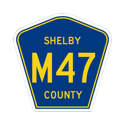 Shelby County Route M47 IA (Iowa) (Road Sign) STICKER Vinyl Kiss-Cut Decal 6 Inch White - The Sticker Space