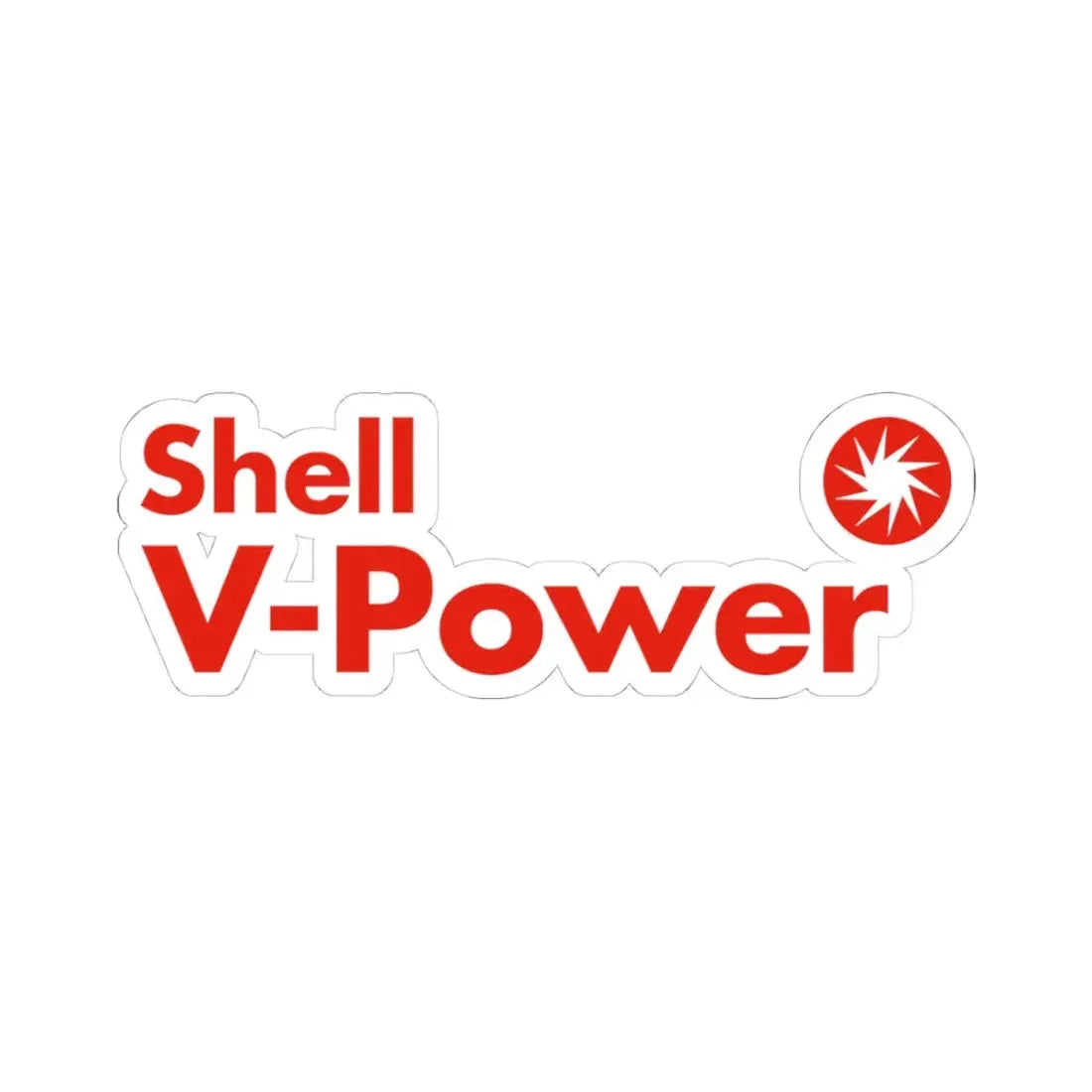 Shell V-Power (Logo) STICKER Vinyl Kiss-Cut Decal 4 Inch White - The Sticker Space