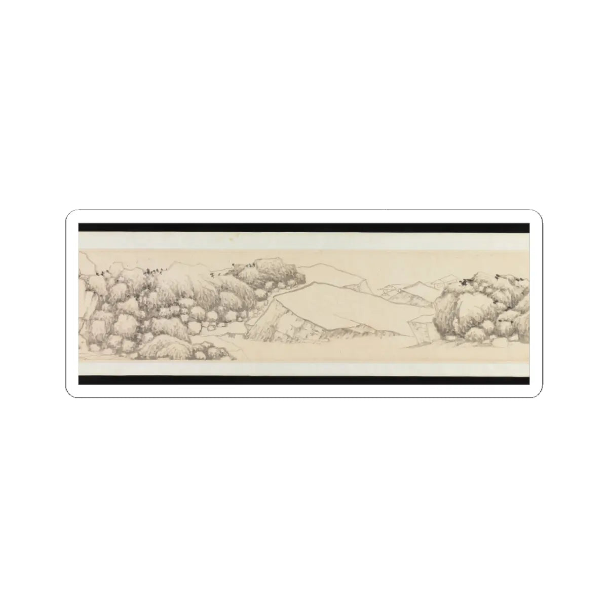 Shen Zhou - Autumn Colors among Streams and Mountains - ca. 1490–1500 v8 - STICKER Vinyl Kiss-Cut Decal