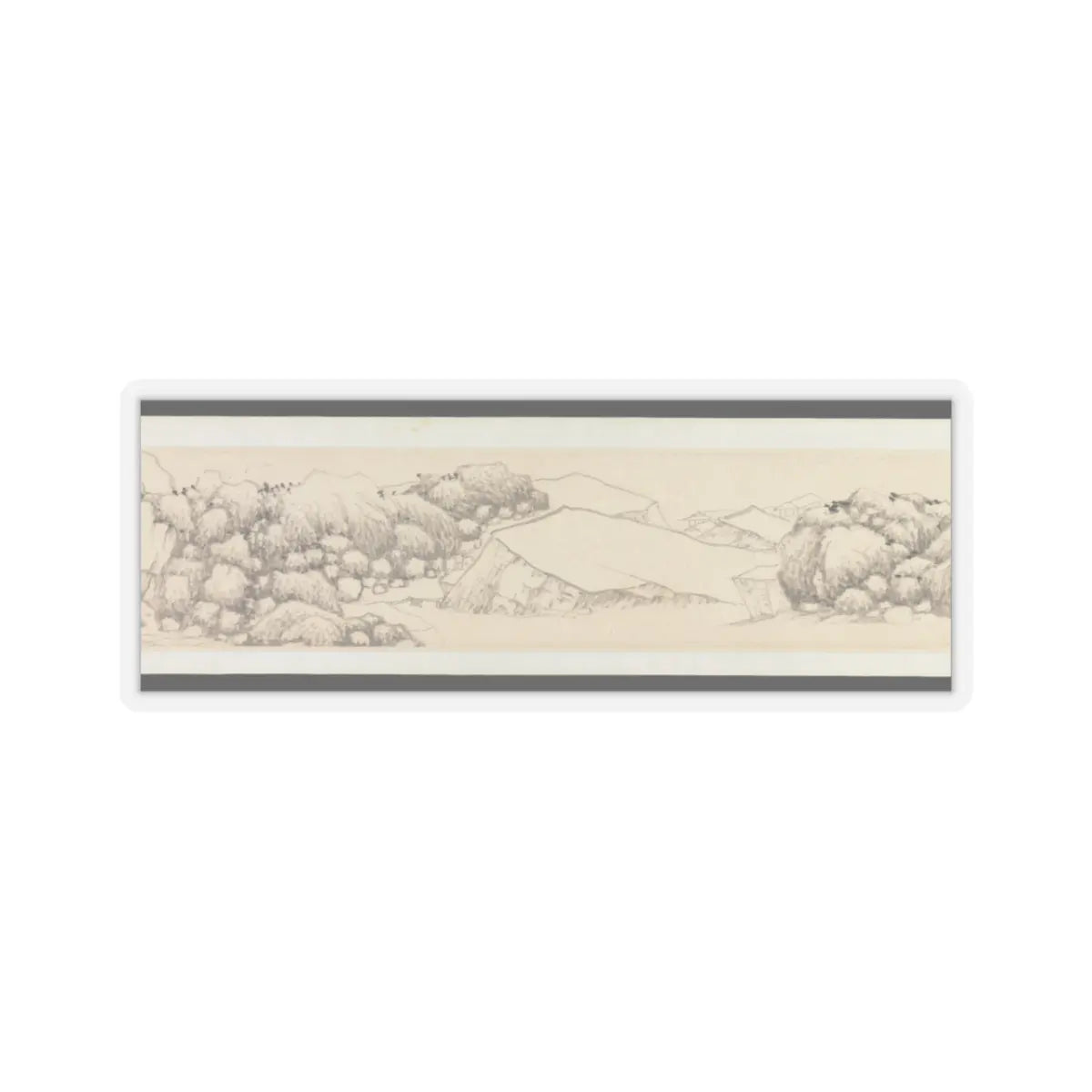 Shen Zhou - Autumn Colors among Streams and Mountains - ca. 1490–1500 v8 - STICKER Vinyl Kiss-Cut Decal