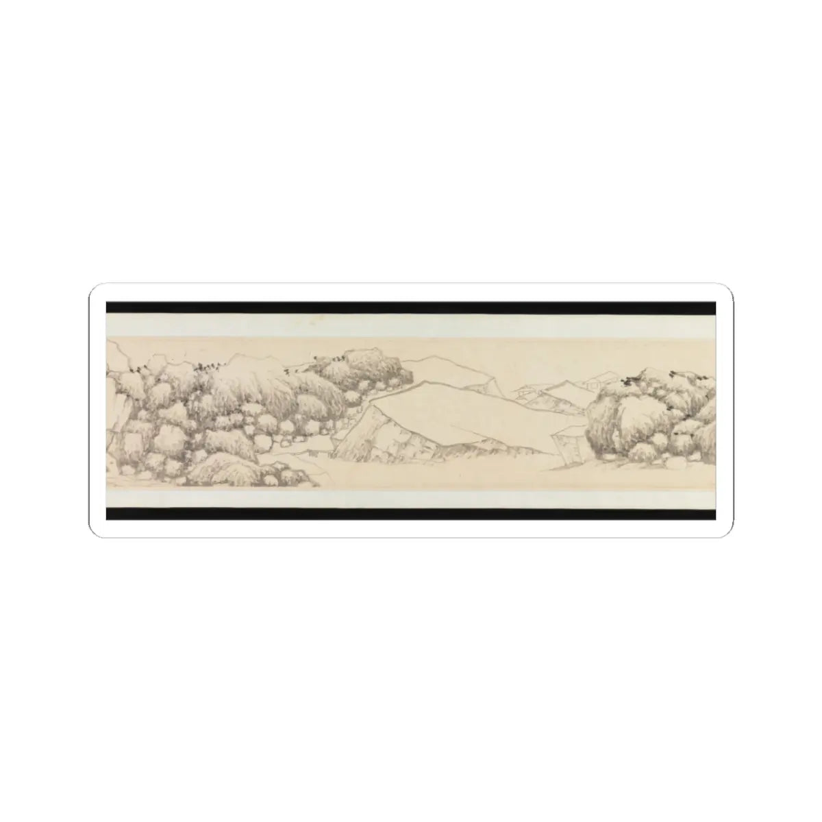 Shen Zhou - Autumn Colors among Streams and Mountains - ca. 1490–1500 v8 - STICKER Vinyl Kiss-Cut Decal