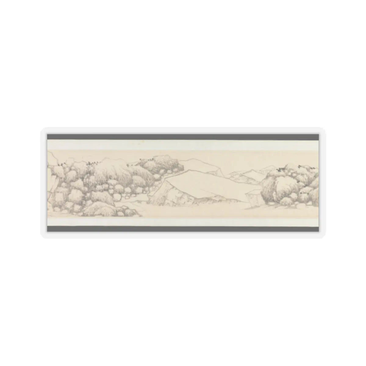 Shen Zhou - Autumn Colors among Streams and Mountains - ca. 1490–1500 v8 - STICKER Vinyl Kiss-Cut Decal