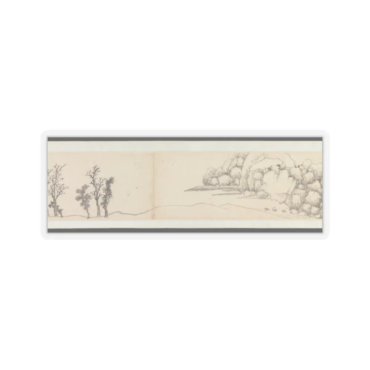 Shen Zhou - Autumn Colors among Streams and Mountains - ca. 1490–1500 v9 - STICKER Vinyl Kiss-Cut Decal