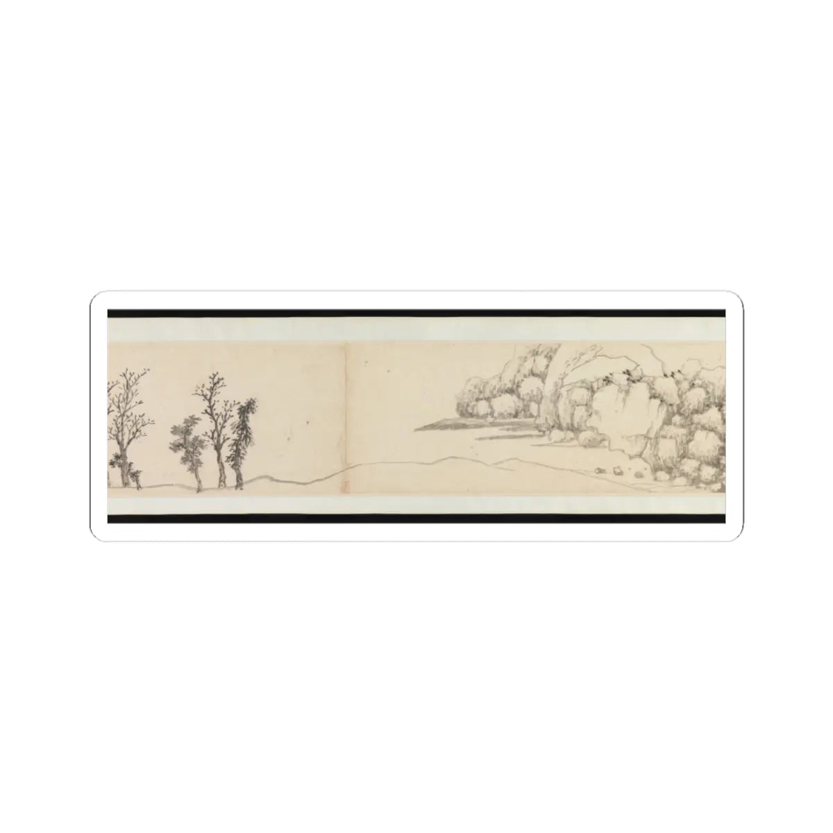 Shen Zhou - Autumn Colors among Streams and Mountains - ca. 1490–1500 v9 - STICKER Vinyl Kiss-Cut Decal