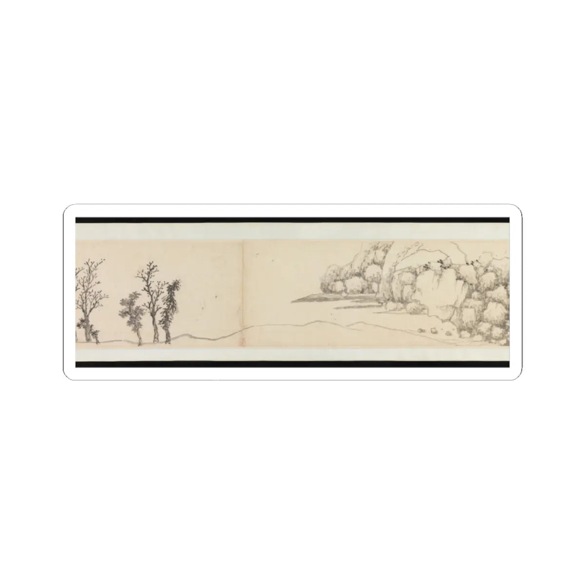 Shen Zhou - Autumn Colors among Streams and Mountains - ca. 1490–1500 v9 - STICKER Vinyl Kiss-Cut Decal