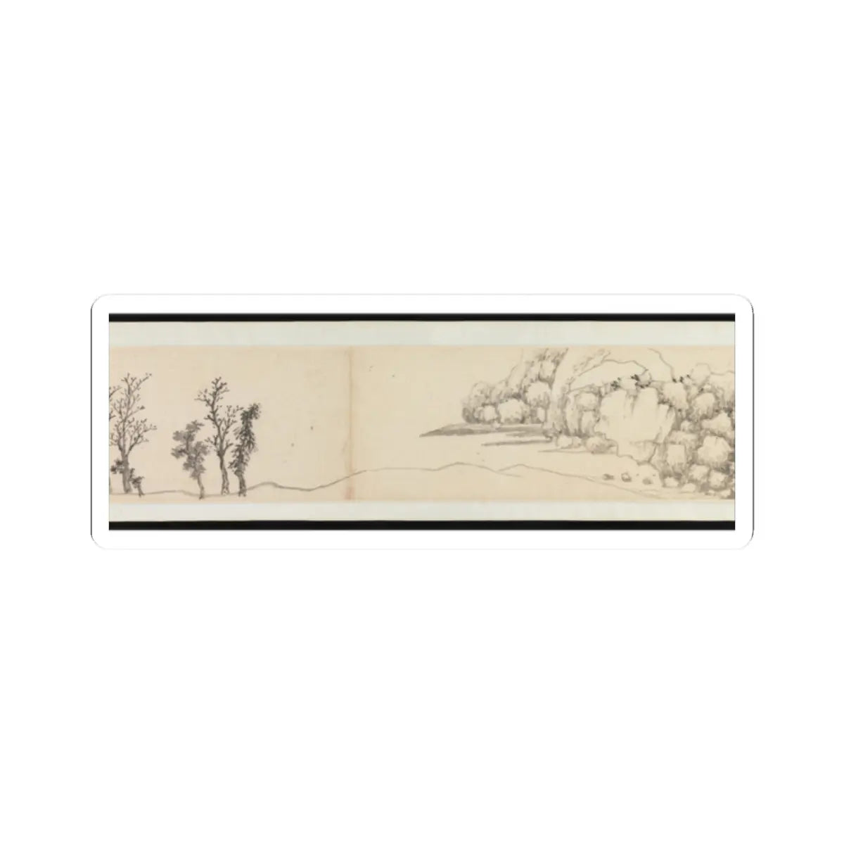 Shen Zhou - Autumn Colors among Streams and Mountains - ca. 1490–1500 v9 - STICKER Vinyl Kiss-Cut Decal