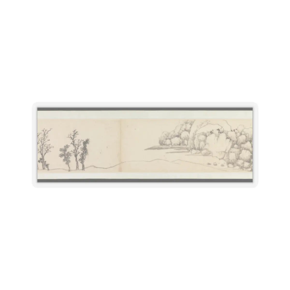 Shen Zhou - Autumn Colors among Streams and Mountains - ca. 1490–1500 v9 - STICKER Vinyl Kiss-Cut Decal