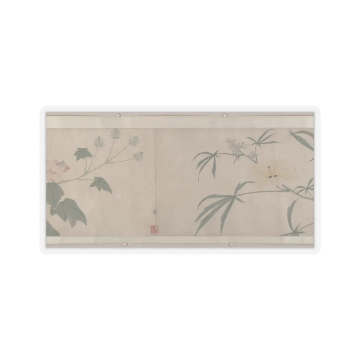 Shen Zhou - Flowers of the Four Seasons - unknown v13 - STICKER Vinyl Kiss-Cut Decal