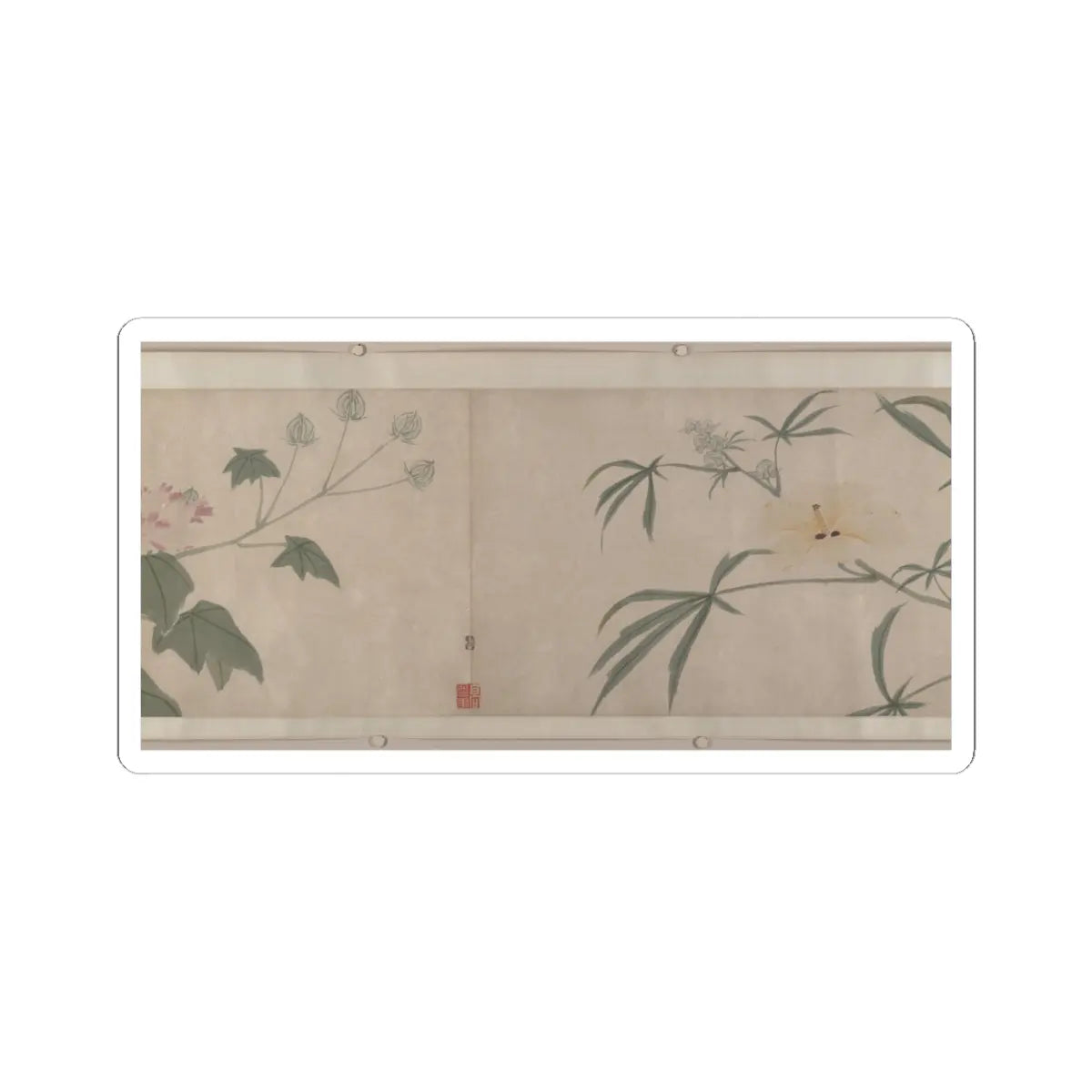 Shen Zhou - Flowers of the Four Seasons - unknown v13 - STICKER Vinyl Kiss-Cut Decal