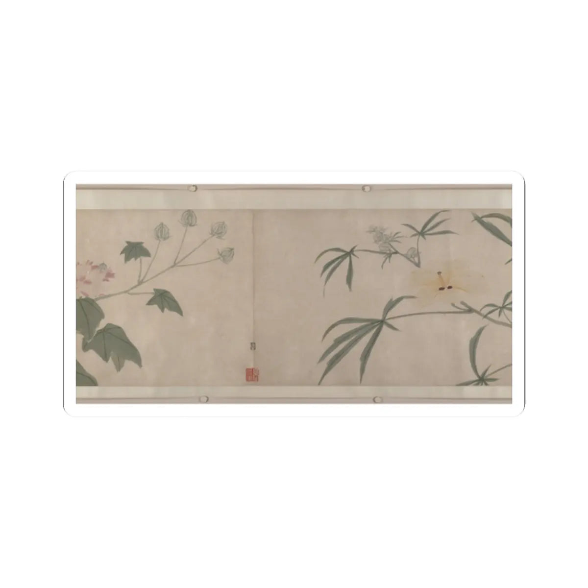 Shen Zhou - Flowers of the Four Seasons - unknown v13 - STICKER Vinyl Kiss-Cut Decal