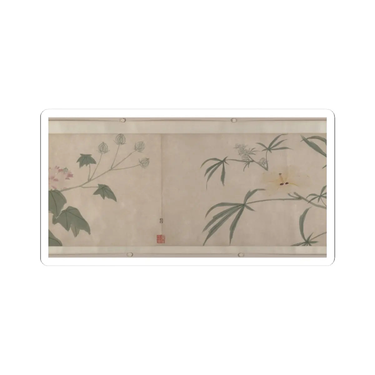 Shen Zhou - Flowers of the Four Seasons - unknown v13 - STICKER Vinyl Kiss-Cut Decal