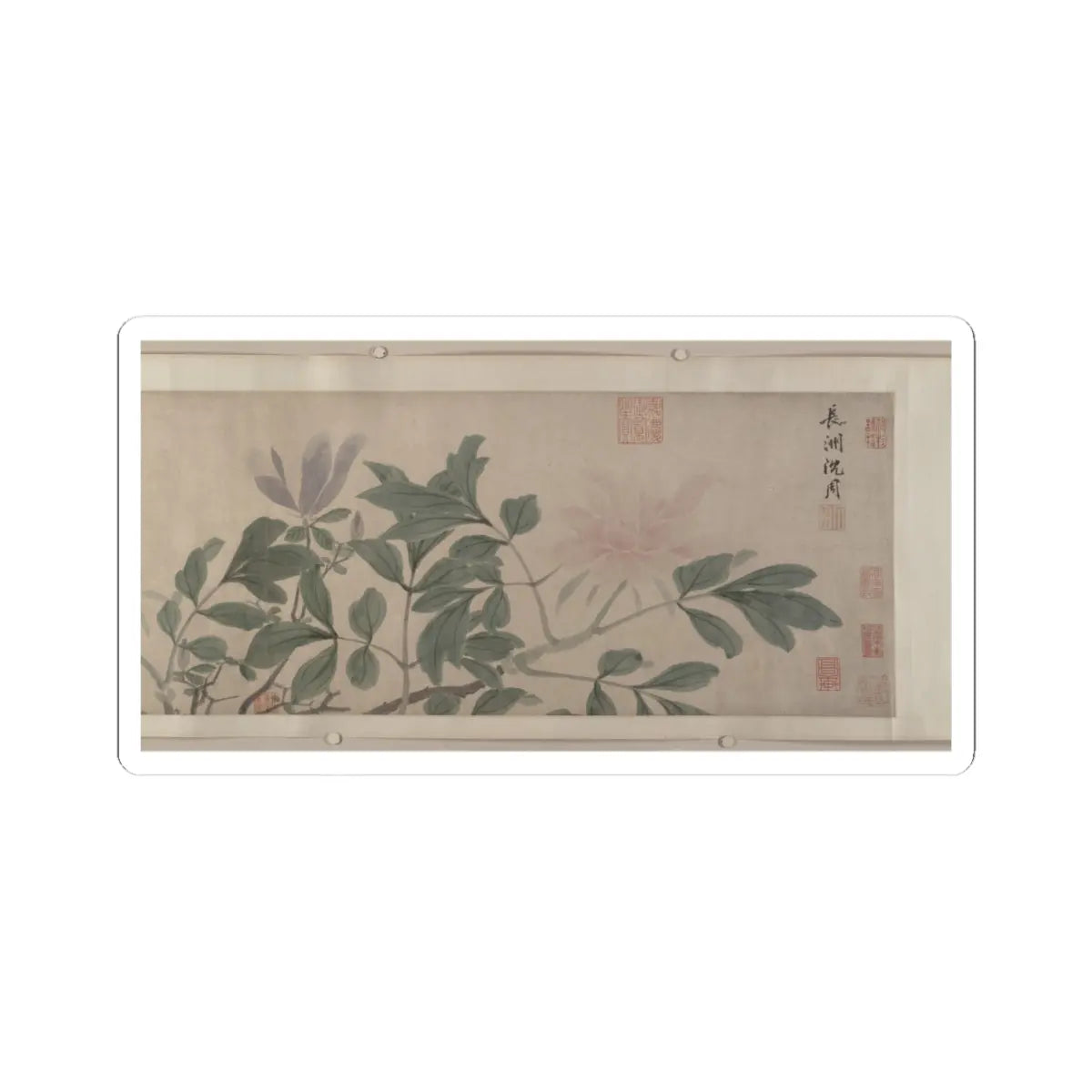 Shen Zhou - Flowers of the Four Seasons - unknown v7 - STICKER Vinyl Kiss-Cut Decal