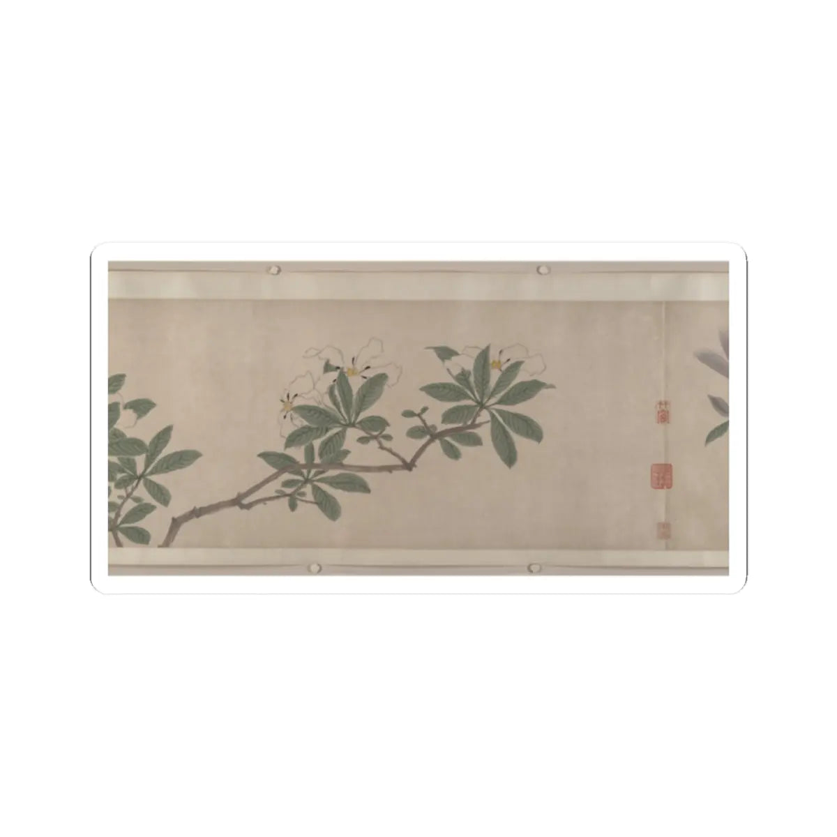 Shen Zhou - Flowers of the Four Seasons - unknown v9 - STICKER Vinyl Kiss-Cut Decal