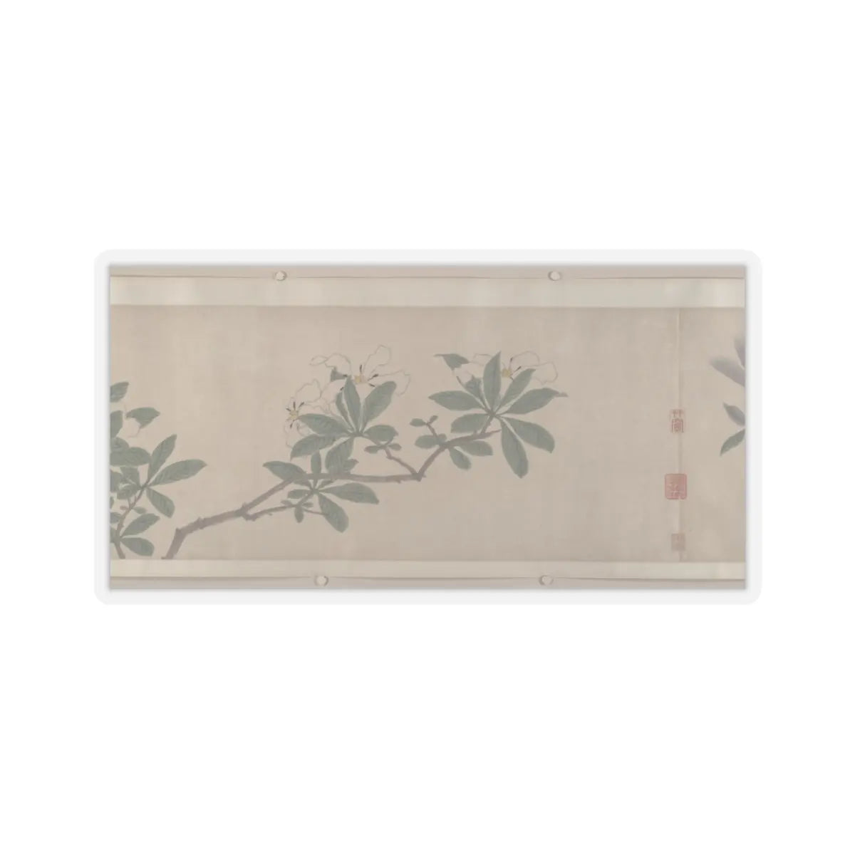 Shen Zhou - Flowers of the Four Seasons - unknown v9 - STICKER Vinyl Kiss-Cut Decal