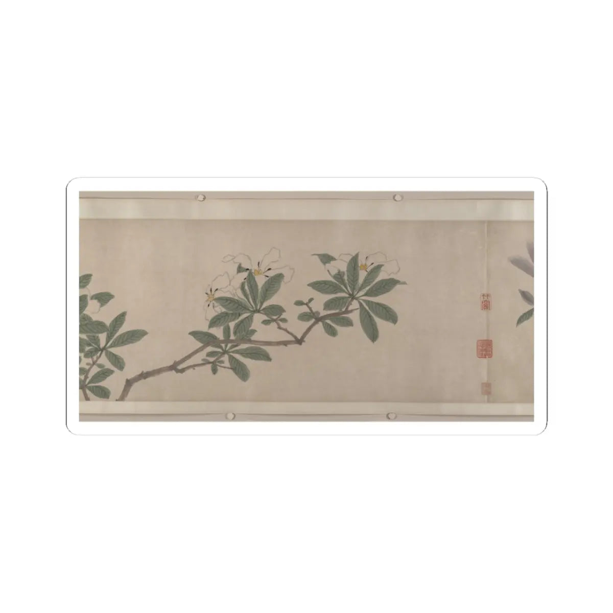 Shen Zhou - Flowers of the Four Seasons - unknown v9 - STICKER Vinyl Kiss-Cut Decal