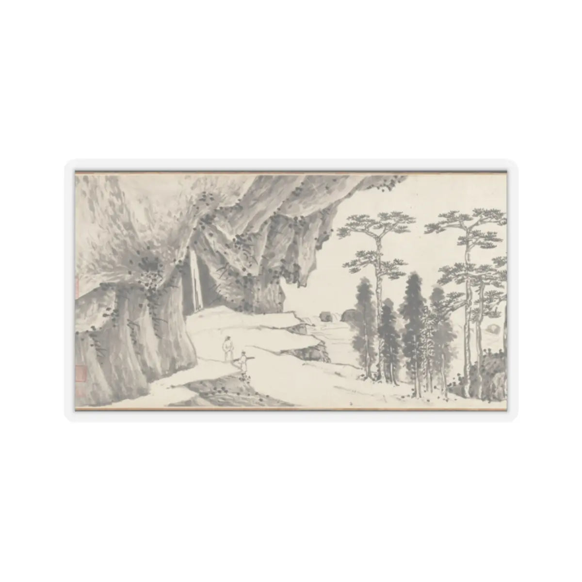 Shen Zhou - Joint Landscape - ca. 1509 and 1546 v1 - STICKER Vinyl Kiss-Cut Decal