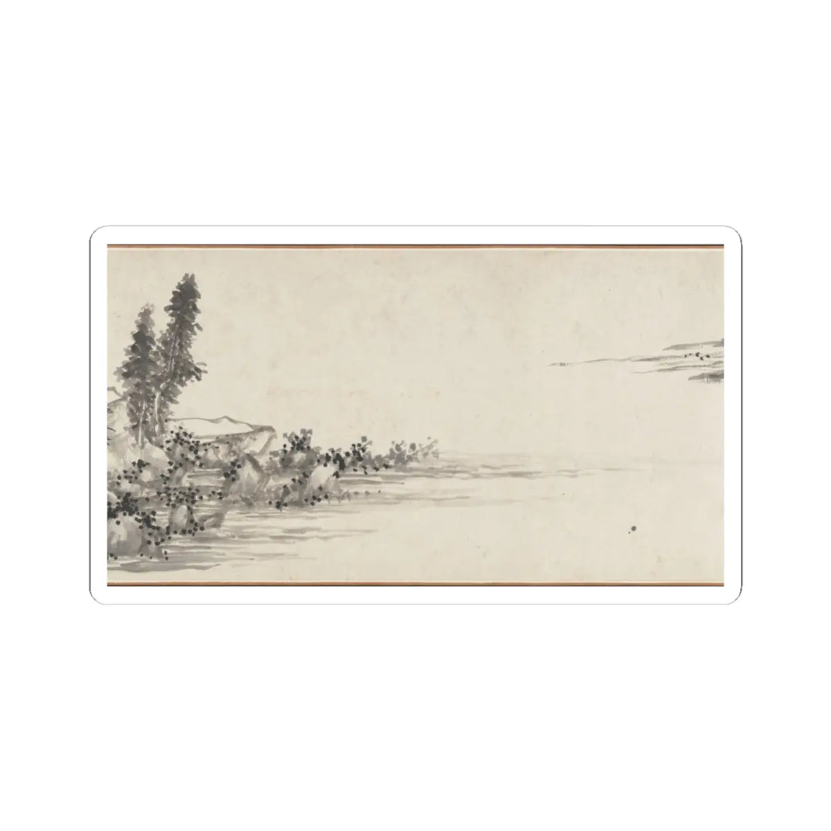 Shen Zhou - Joint Landscape - ca. 1509 and 1546 v10 - STICKER Vinyl Kiss-Cut Decal