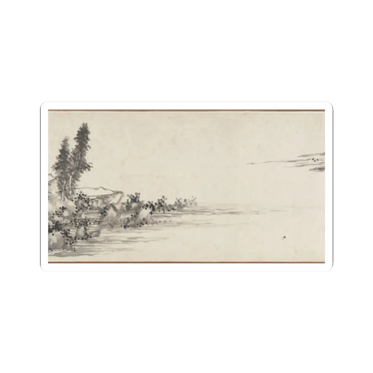 Shen Zhou - Joint Landscape - ca. 1509 and 1546 v10 - STICKER Vinyl Kiss-Cut Decal