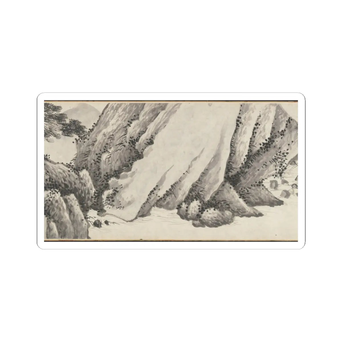 Shen Zhou - Joint Landscape - ca. 1509 and 1546 v16 - STICKER Vinyl Kiss-Cut Decal