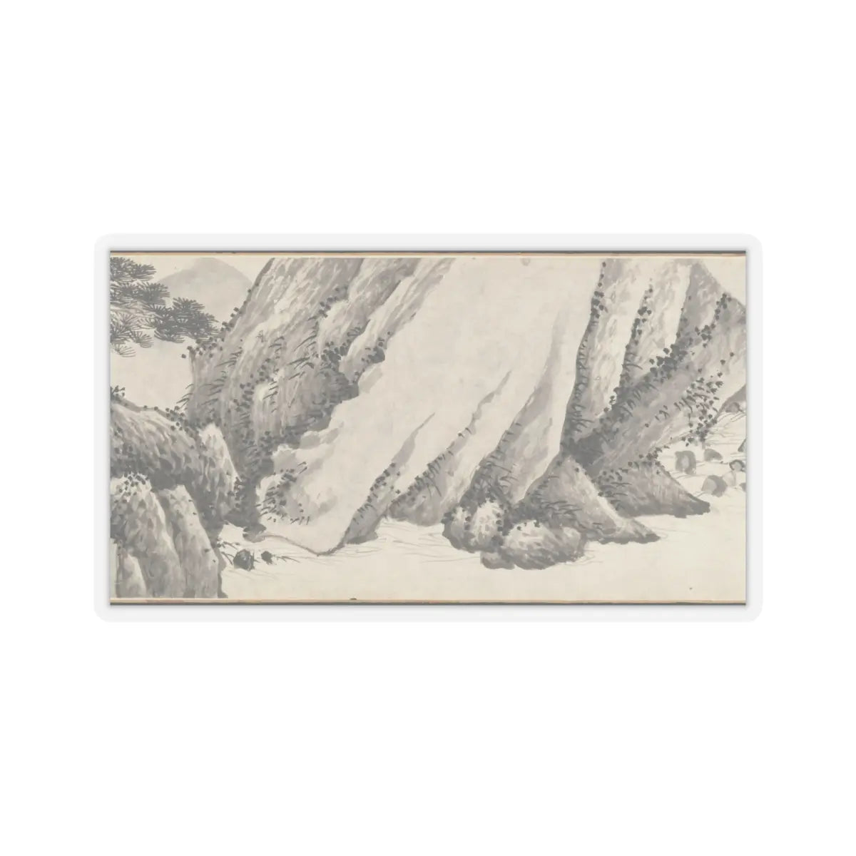 Shen Zhou - Joint Landscape - ca. 1509 and 1546 v16 - STICKER Vinyl Kiss-Cut Decal