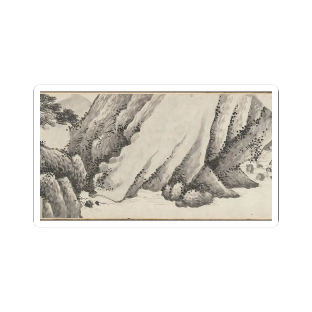 Shen Zhou - Joint Landscape - ca. 1509 and 1546 v16 - STICKER Vinyl Kiss-Cut Decal