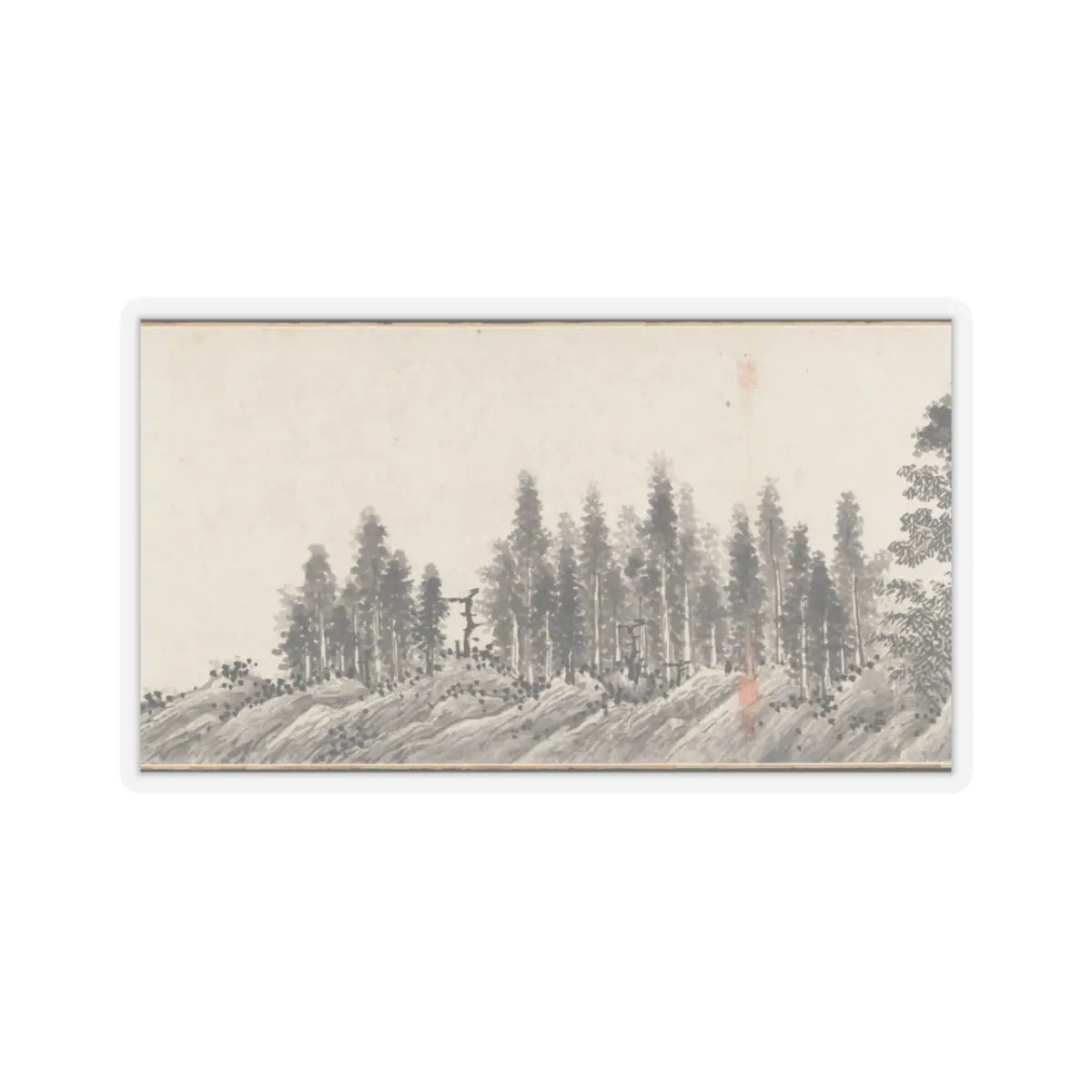 Shen Zhou - Joint Landscape - ca. 1509 and 1546 v20 - STICKER Vinyl Kiss-Cut Decal