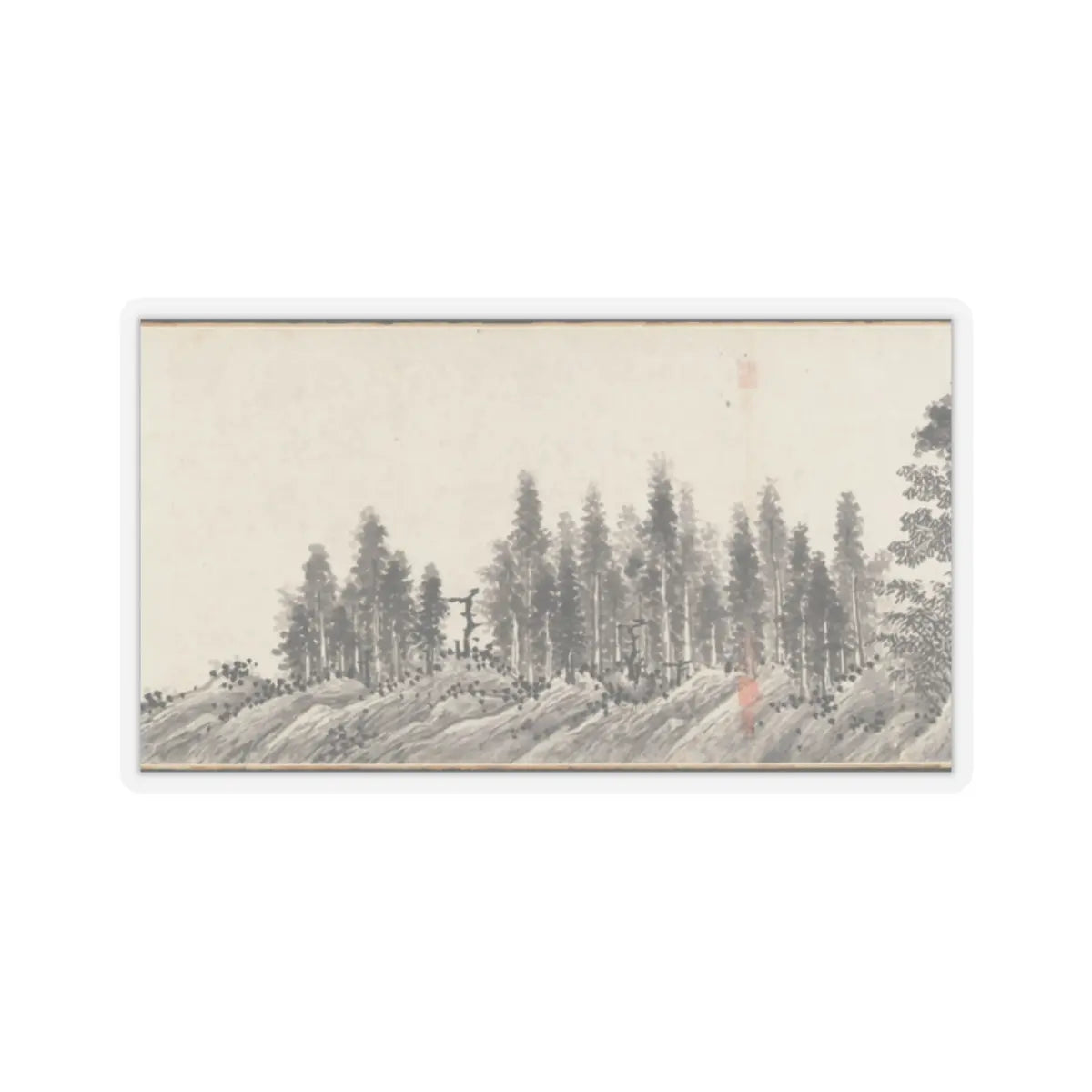 Shen Zhou - Joint Landscape - ca. 1509 and 1546 v20 - STICKER Vinyl Kiss-Cut Decal