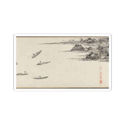 Shen Zhou - Joint Landscape - ca. 1509 and 1546 v23 - STICKER Vinyl Kiss-Cut Decal