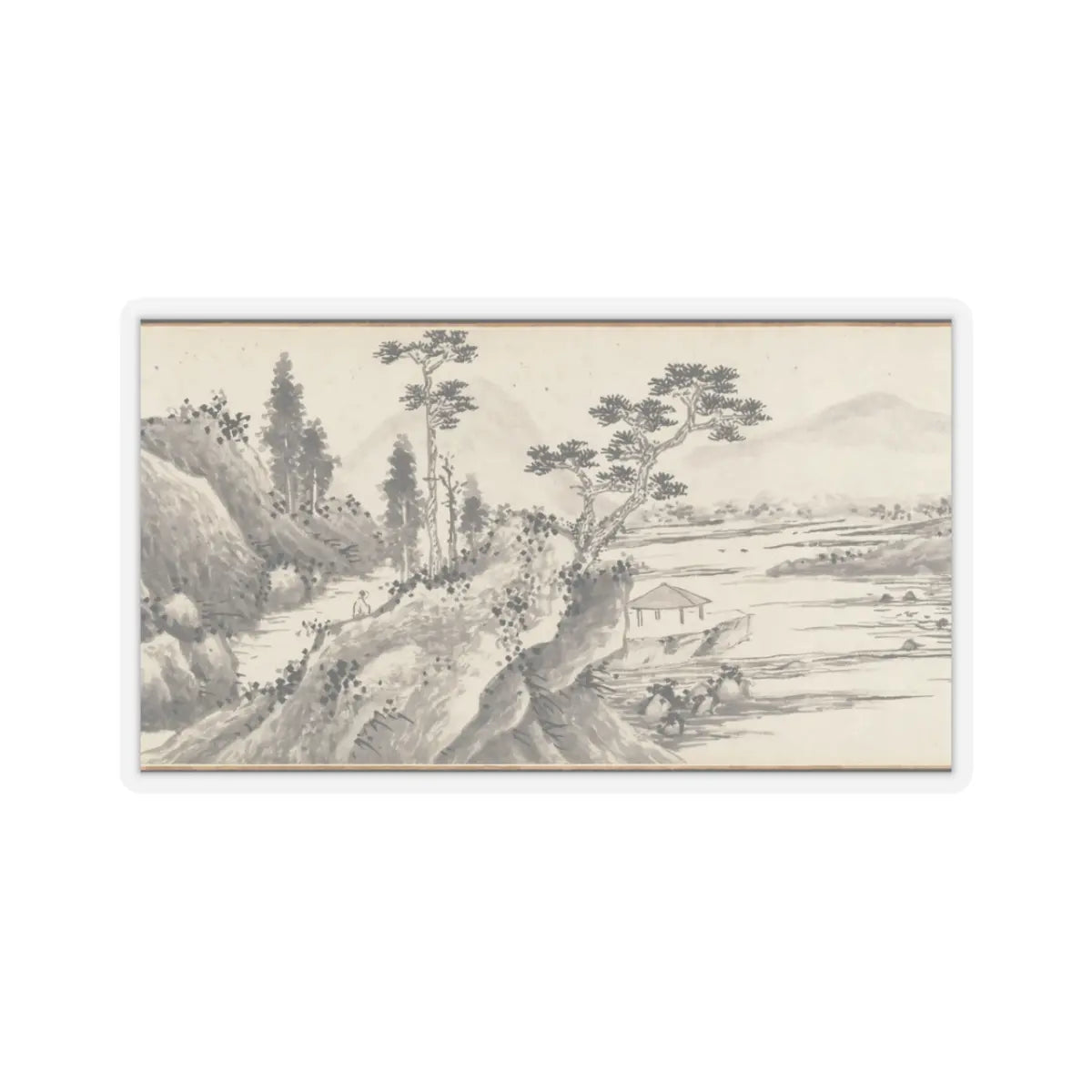 Shen Zhou - Joint Landscape - ca. 1509 and 1546 v29 - STICKER Vinyl Kiss-Cut Decal