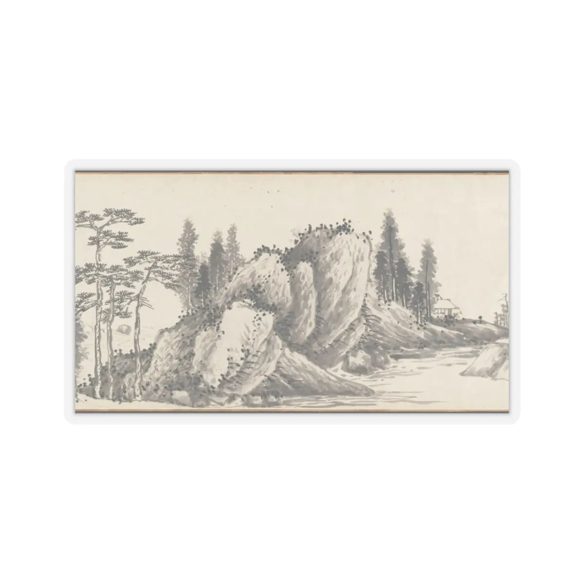 Shen Zhou - Joint Landscape - ca. 1509 and 1546 v32 - STICKER Vinyl Kiss-Cut Decal