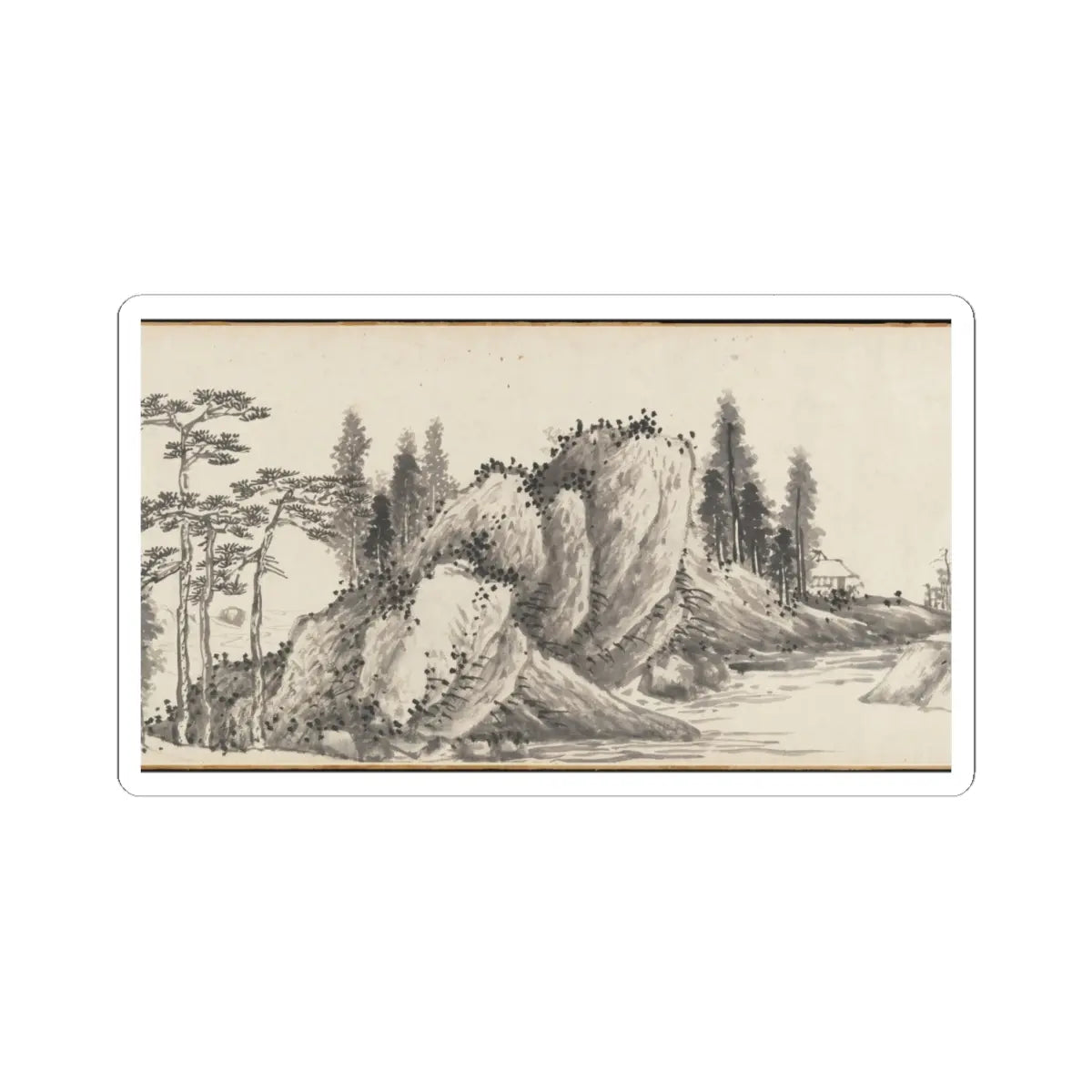 Shen Zhou - Joint Landscape - ca. 1509 and 1546 v32 - STICKER Vinyl Kiss-Cut Decal