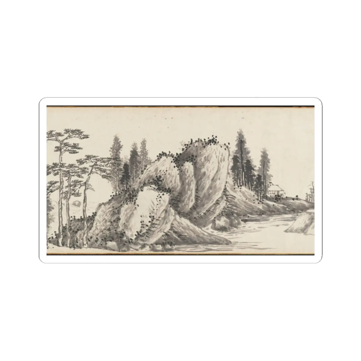 Shen Zhou - Joint Landscape - ca. 1509 and 1546 v32 - STICKER Vinyl Kiss-Cut Decal