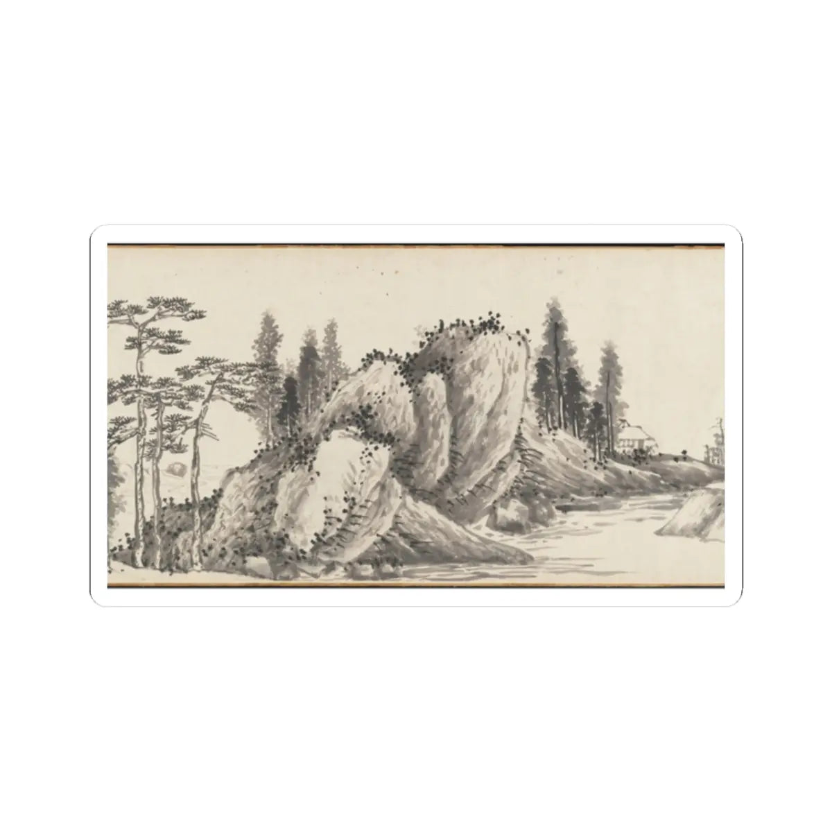 Shen Zhou - Joint Landscape - ca. 1509 and 1546 v32 - STICKER Vinyl Kiss-Cut Decal