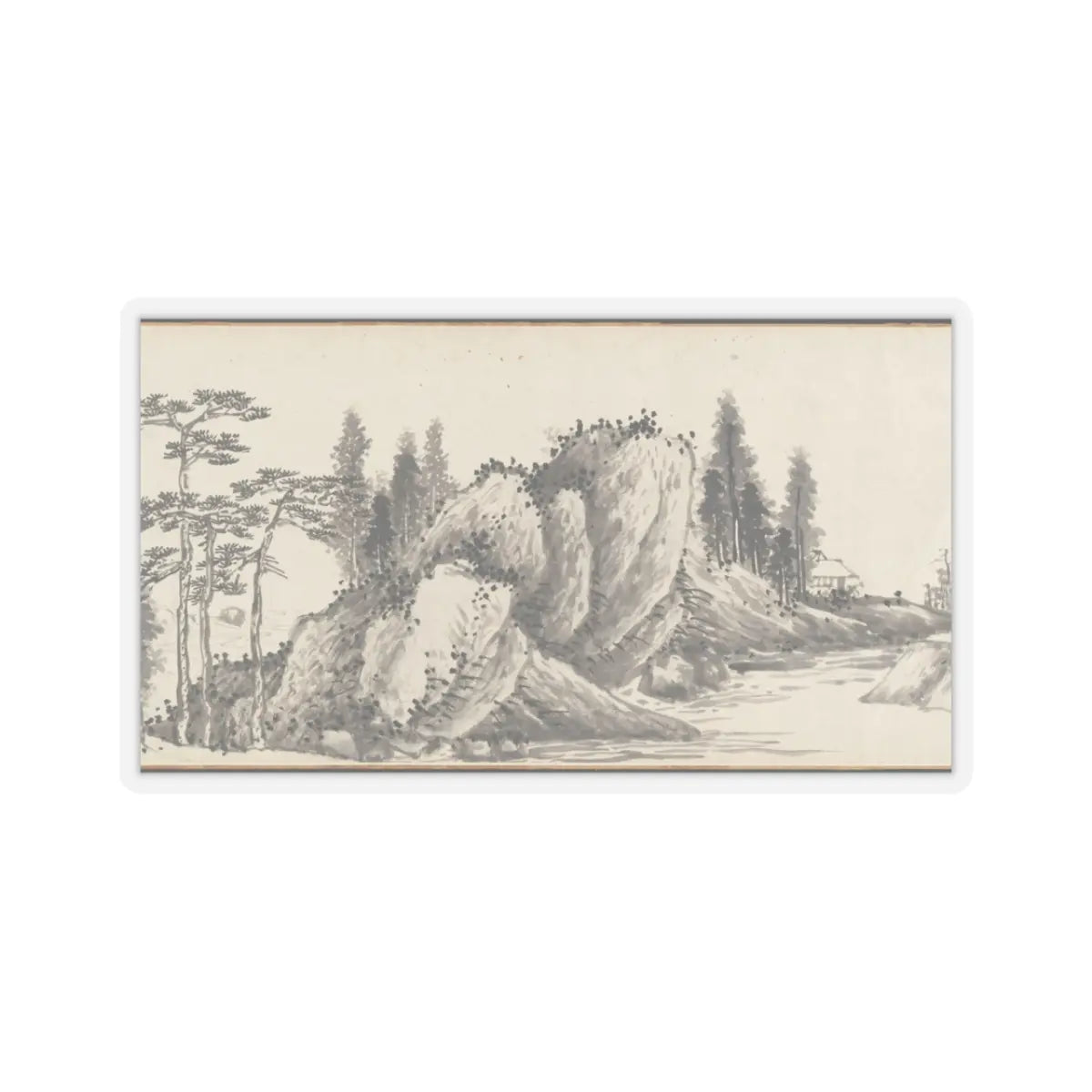 Shen Zhou - Joint Landscape - ca. 1509 and 1546 v32 - STICKER Vinyl Kiss-Cut Decal