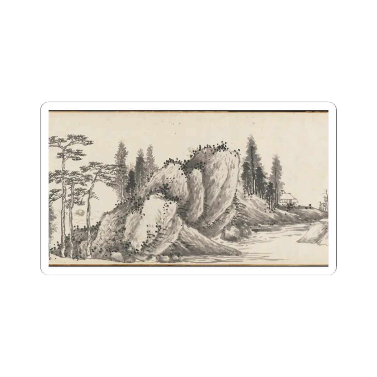 Shen Zhou - Joint Landscape - ca. 1509 and 1546 v32 - STICKER Vinyl Kiss-Cut Decal