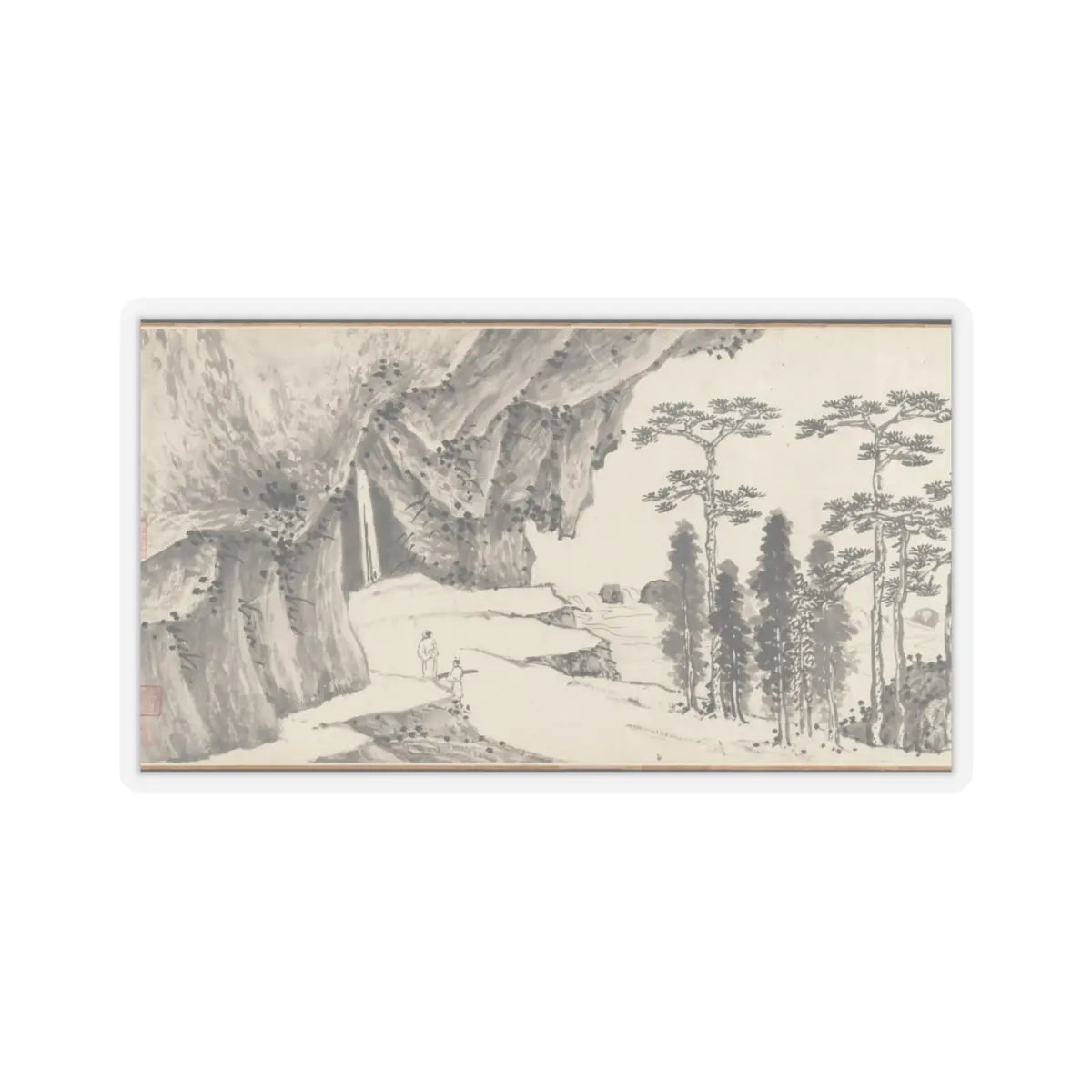 Shen Zhou - Joint Landscape - ca. 1509 and 1546 v33 - STICKER Vinyl Kiss-Cut Decal