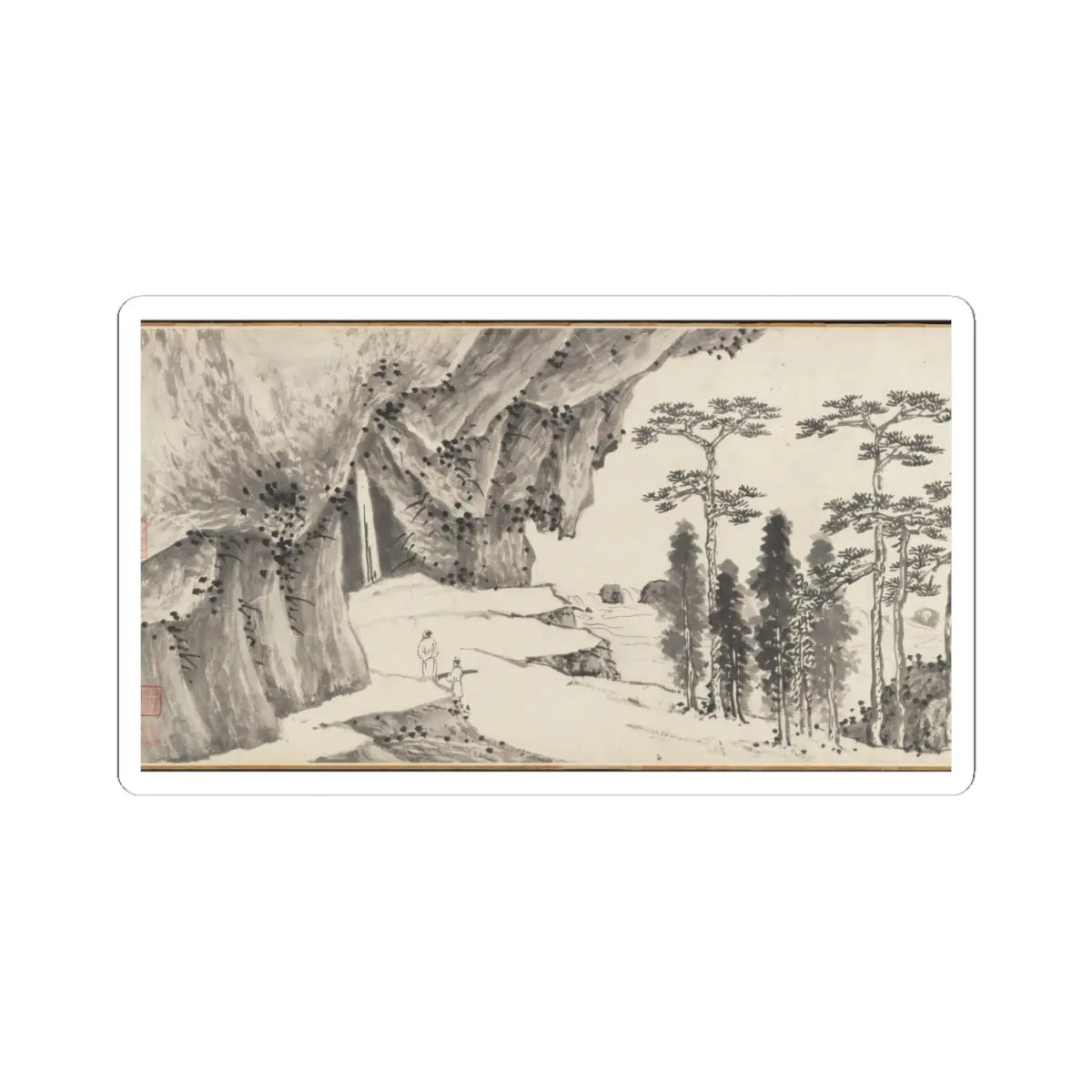 Shen Zhou - Joint Landscape - ca. 1509 and 1546 v33 - STICKER Vinyl Kiss-Cut Decal